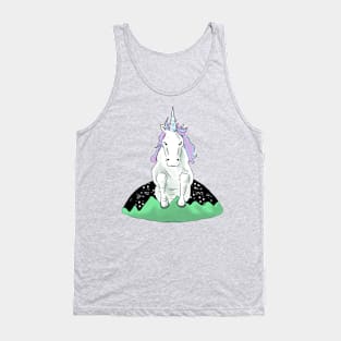 Unicorn jumps over the world Tank Top